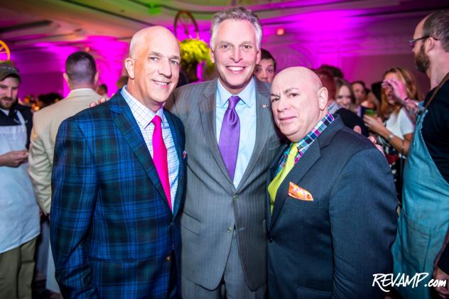 David Hagedorn and Michael Widomski flank Virginia Governor Terry McAuliffe.